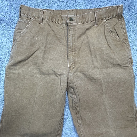 Vintage Carhartt Capenter Pants Men 40x36 Brown Utility Canvas Work Dungaree Fit - Picture 3 of 16